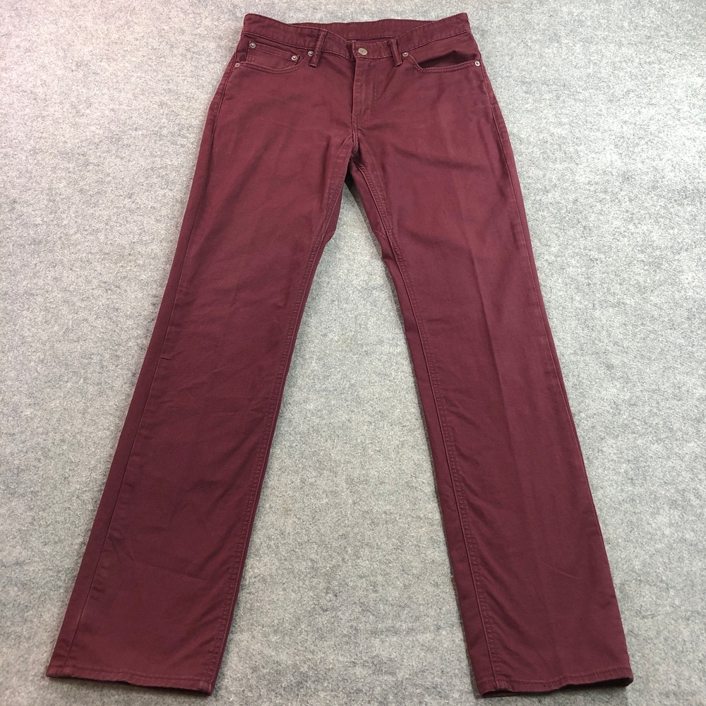 Levi's Mens 511 Slim Fit Jeans 33x34 Burgundy Maroon Stretch Denim